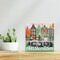 Figured'Art Mini Paint by Numbers Kit for Adults with Frame Travel Poster Amsterdam Small format 8"x8" - Craft Art Painting DIY Canvas Already Stretched on a Wooden Frame